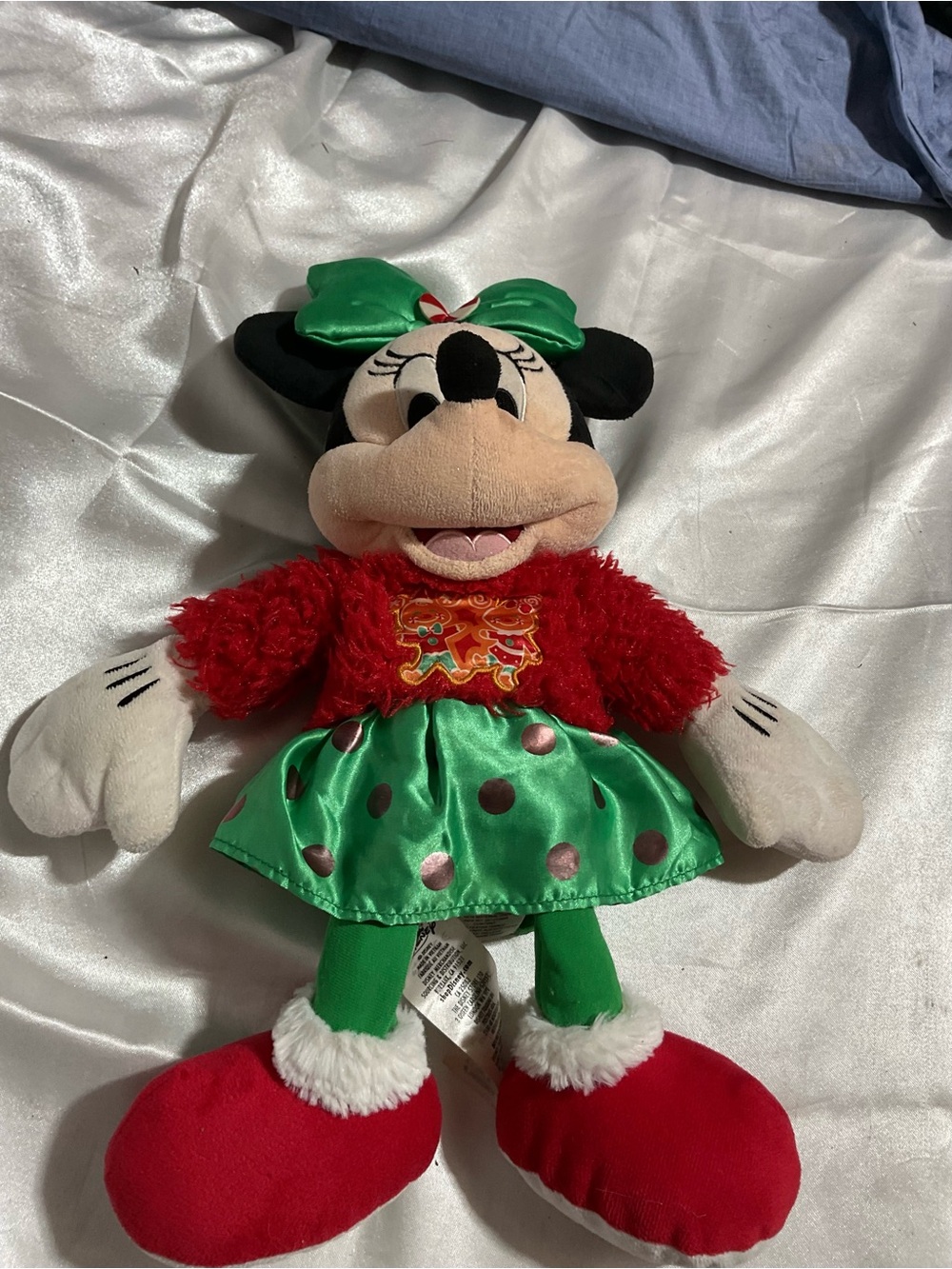 Disney Minnie Mouse Plush Toy - Red & Green Holiday Outfit